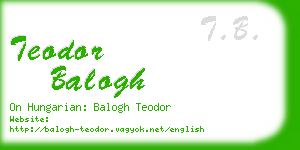 teodor balogh business card